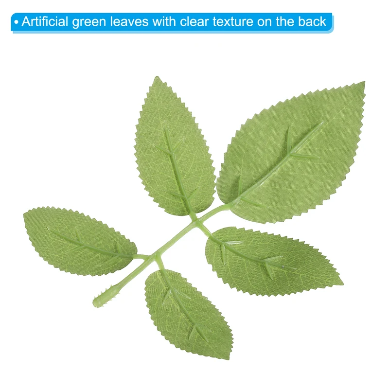 5.9x5.1" Artificial Green Leaves, 60 Pcs Bulk Greenery Leaves Fake Rose Leaves Fake Leaves for Wedding Bouquets Wreaths Decor