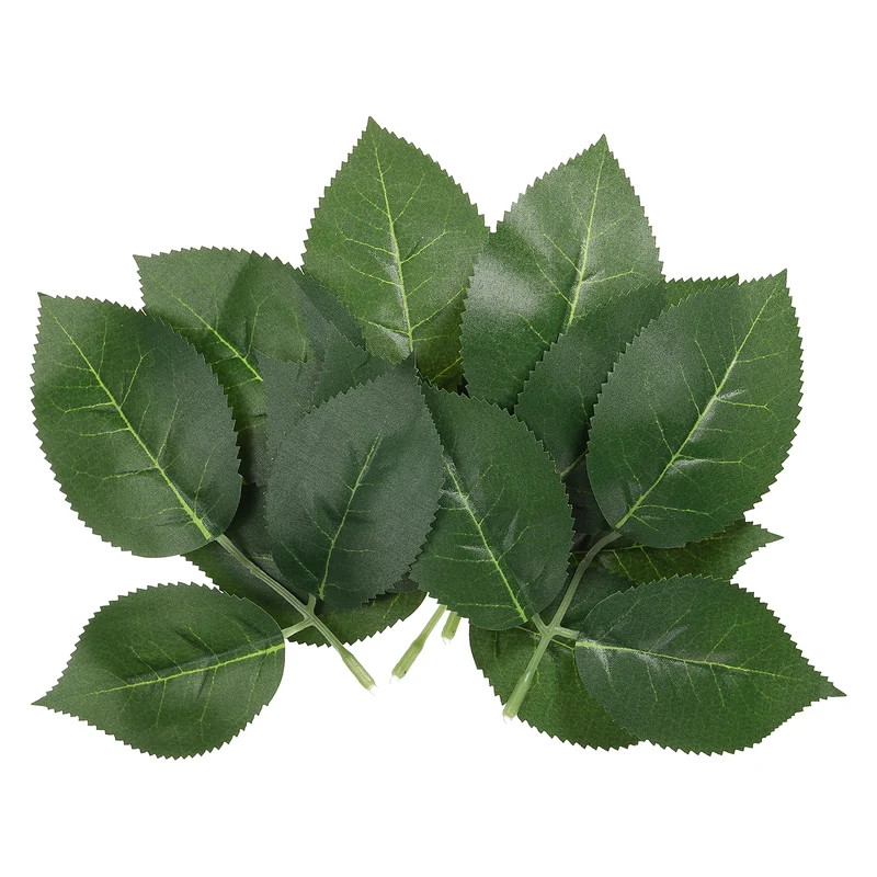 90Pcs 5.9x5.9" Artificial Green Leaves Bulk Greenery Fake Rose Flower Leaves
