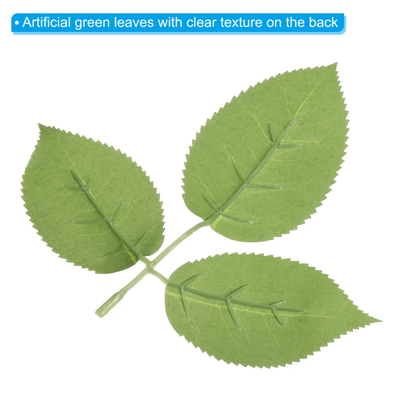 90Pcs 5.9x5.9" Artificial Green Leaves Bulk Greenery Fake Rose Flower Leaves