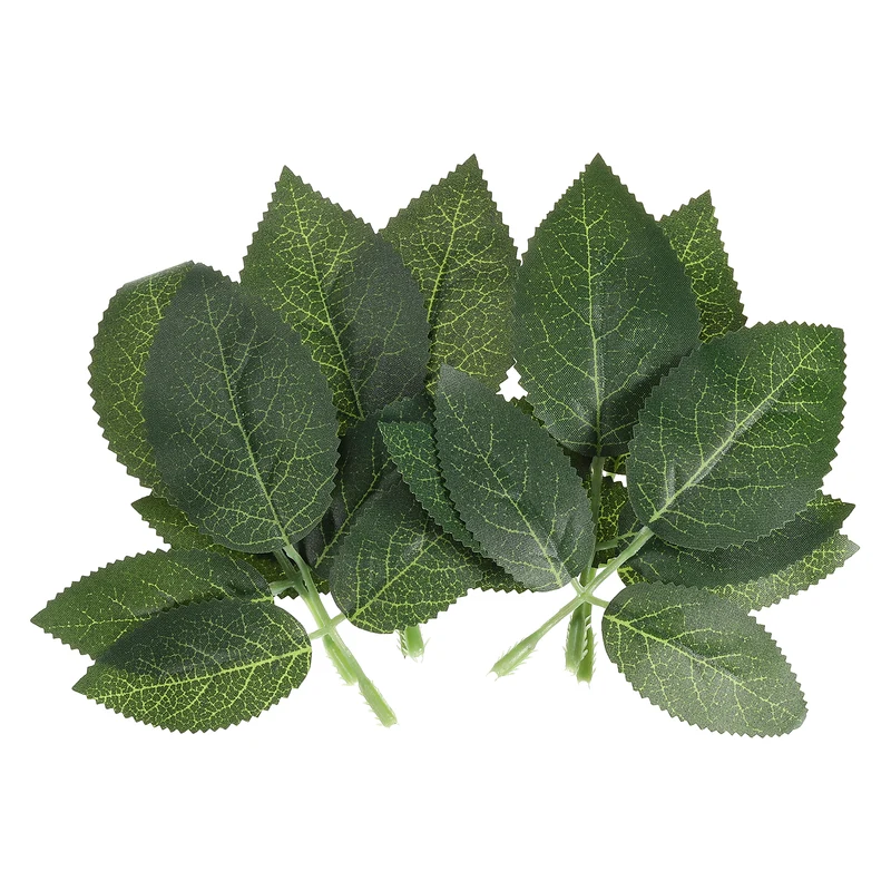 60Pcs 5.1x5.1" Artificial Green Leaves Bulk Greenery Fake Rose Flower Leaves