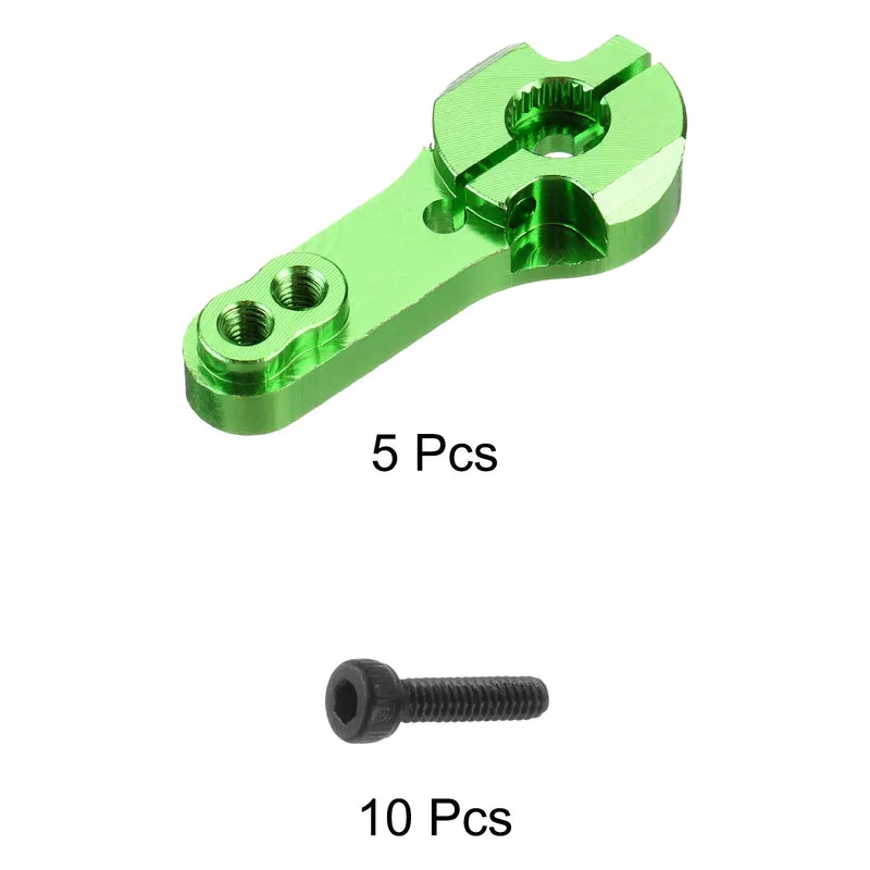 5 Pcs Aluminum Servo Horn 25T Steering Arm 35mm Length Green