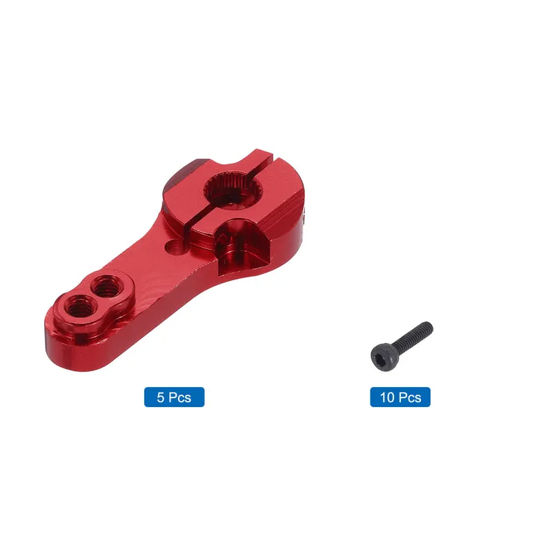 5 Pcs Aluminum Servo Horn 25T Steering Arm 35mm Length Red