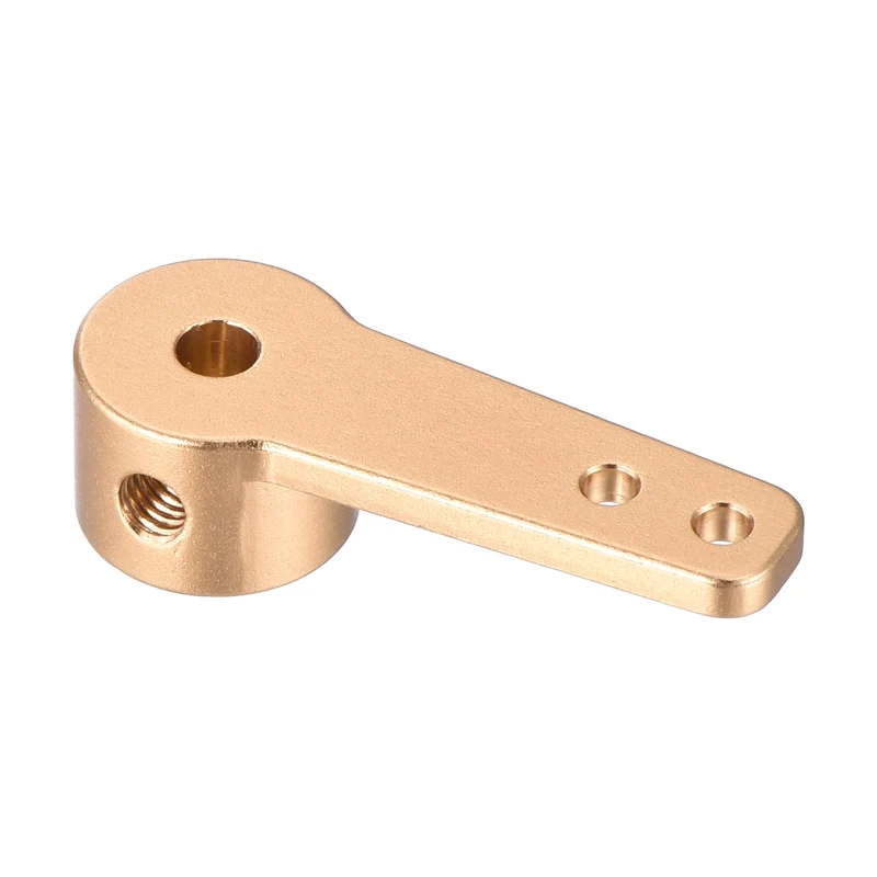 2 Pcs Aluminum Servo Horn Single Steering Arm 3.1mm ID Gold with 2pcs Screws