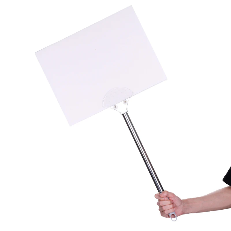 33" Handheld Adjustable Sign Holder Poster Sign Guide Holder Fan-Shaped Metal