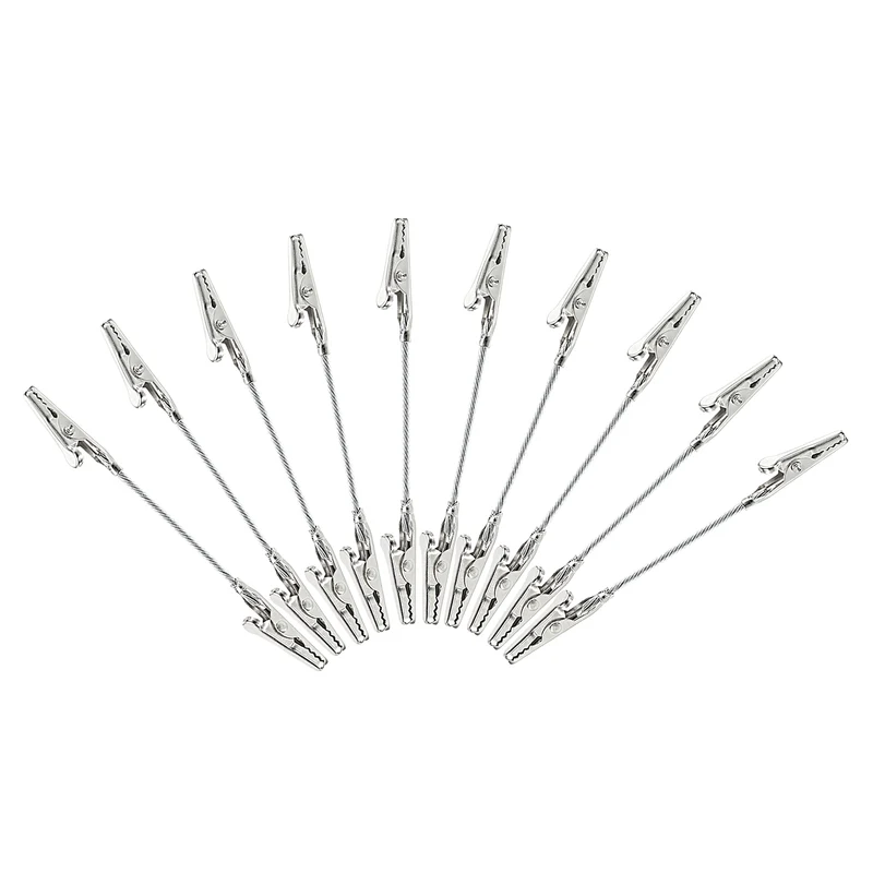 Place Card Holder with 2 Alligator Clip Table Number Holder Silver Tone 10 Pack