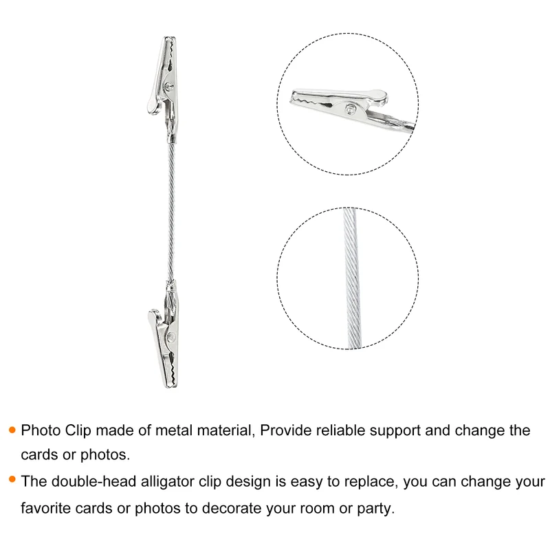 Place Card Holder with 2 Alligator Clip Table Number Holder Silver Tone 10 Pack
