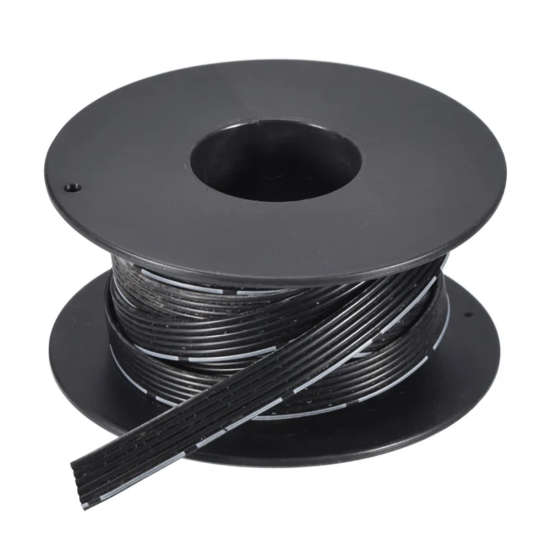 30AWG Ribbon Cable Silicone Wire 6Pin 30 Gauge Ribbon Wire Flat Silicone Cable 3.0m/10ft Black Stranded Tinned Copper Wire
