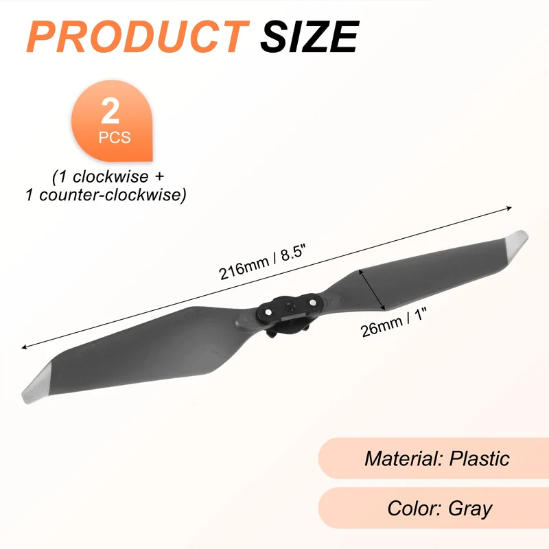 2Pcs 8.5" Low Noise Propellers for Mavic Air 2 Quadcopter Gray
