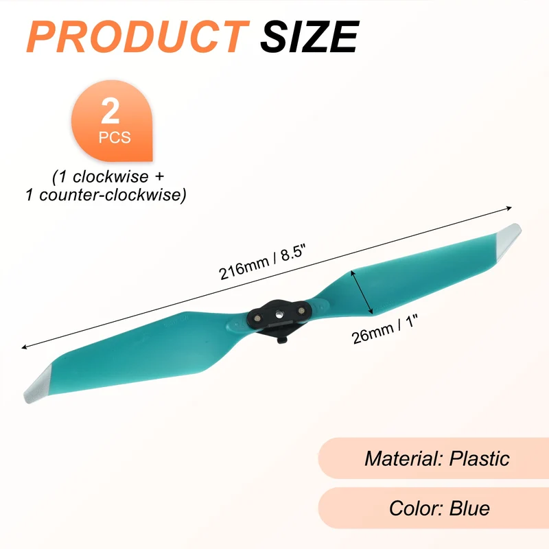 2Pcs 8.5" Low Noise Propellers for Mavic Air 2 Quadcopter Blue