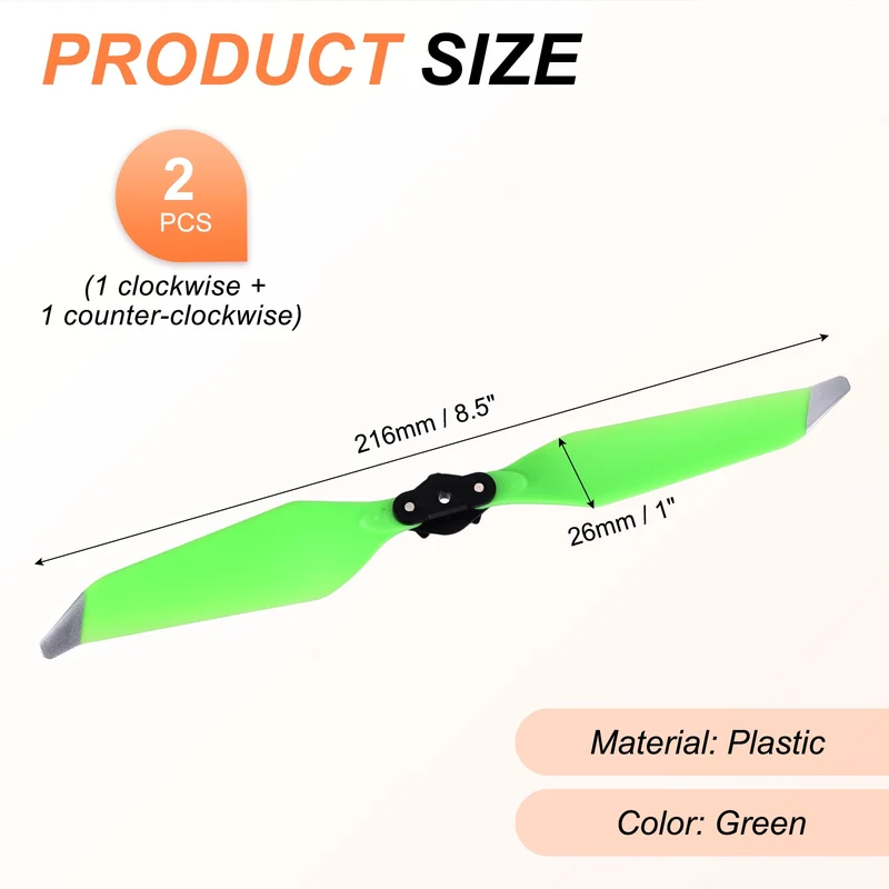 2Pcs 8.5" Low Noise Propellers for Mavic Air 2 Quadcopter Green