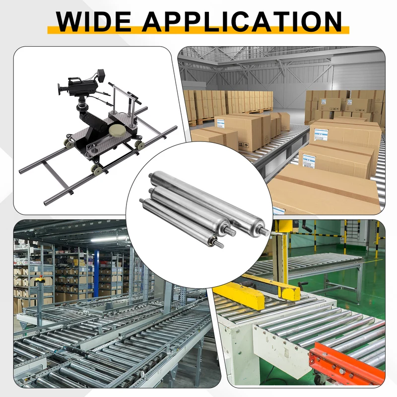 Stainless Steel Conveyor Roller 1" x 24" (25 x 600mm) Gravity Rollers 4 Pcs
