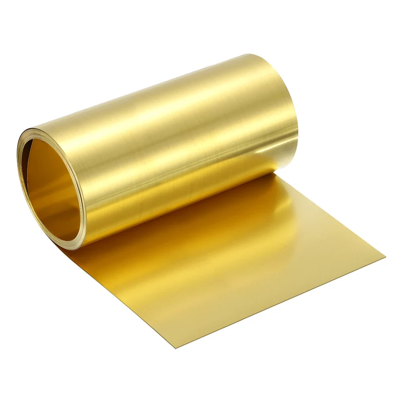 Brass Sheet Roll, 0.18 x 150 x 2500mm Metal Flashing Brass Foil Roll, Gold