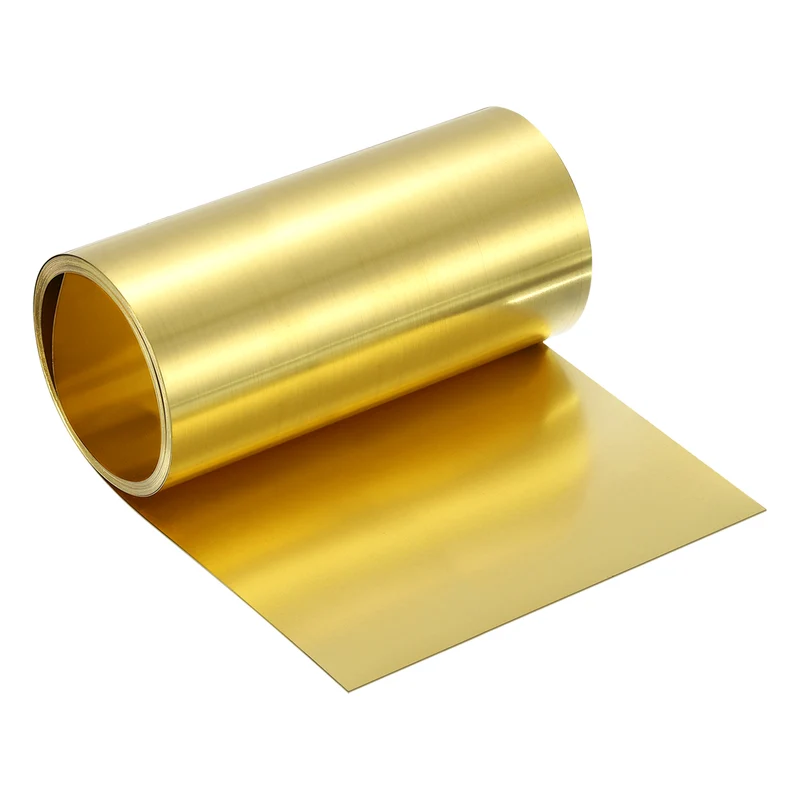 Brass Sheet Roll, 0.13 x 150 x 2500mm Metal Flashing Brass Foil Roll, Gold