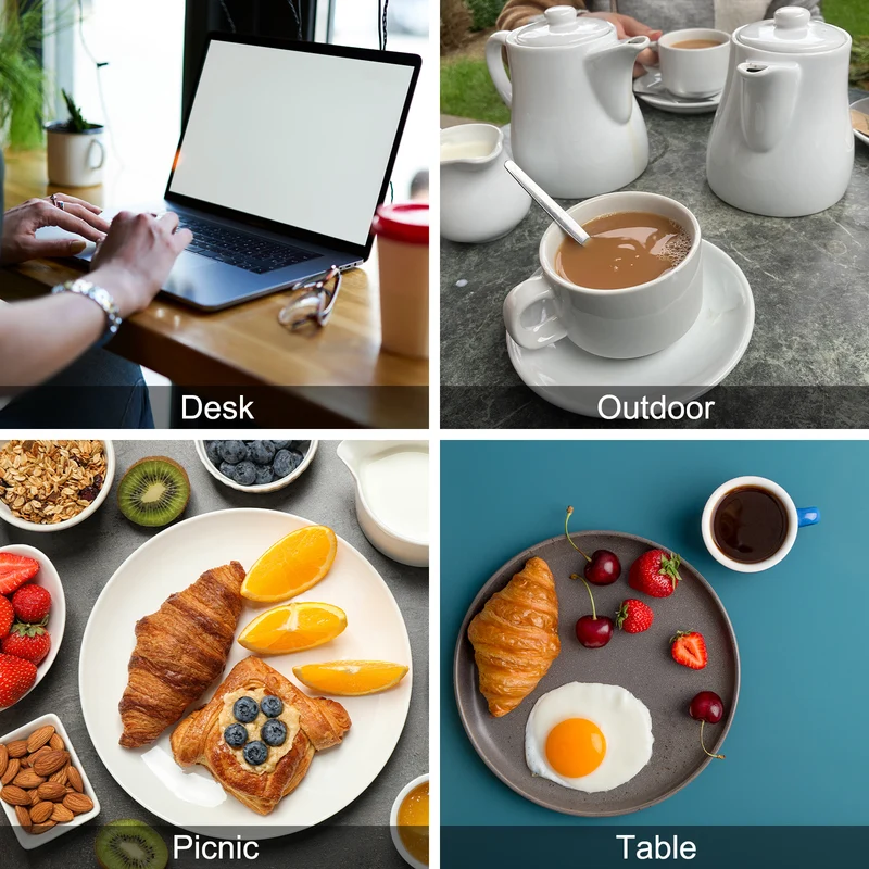 Placemats Set of 8, 12 x 18 Inch PVC Heat Resistant Table Mats for Table (Blue)