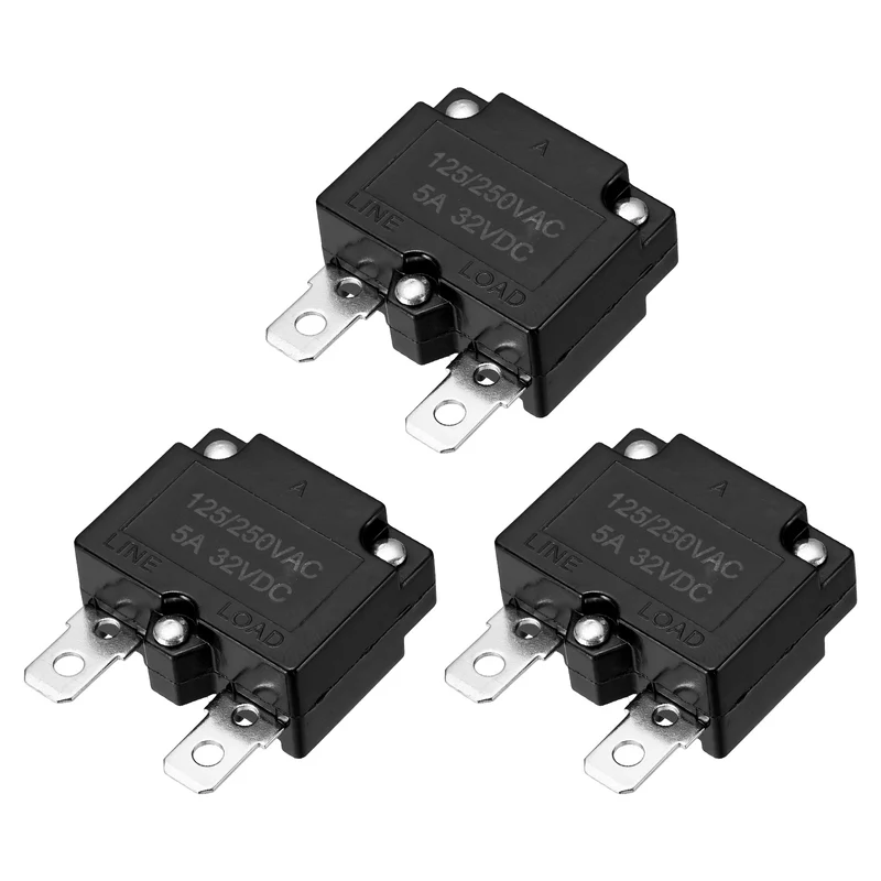 3pcs Thermal Circuit Breakers Automatic Reset 5A 125/250VAC 32VDC