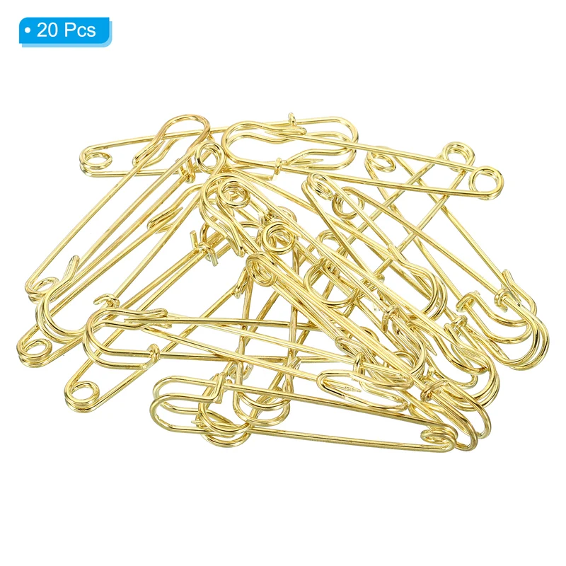 Safety Pins 2.95 Inch Large Metal Sewing Pins Gold Tone 20Pcs