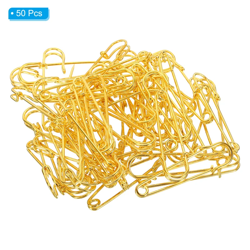 Safety Pins 2.76 Inch Large Metal Sewing Pins Gold Tone 50Pcs