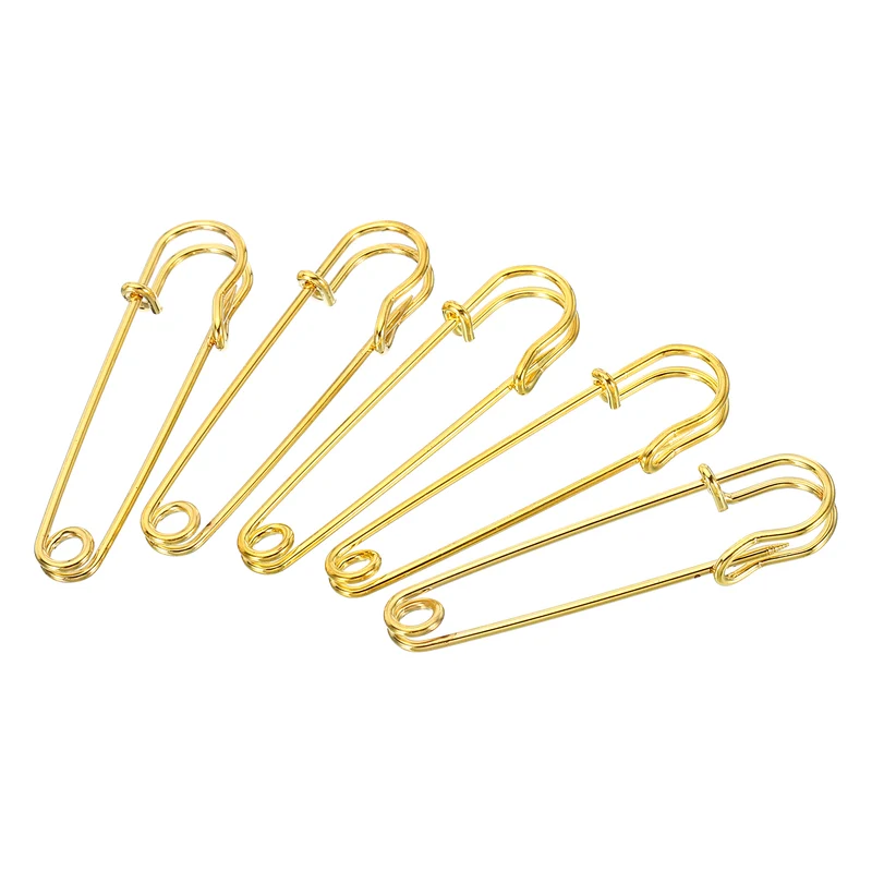 20Pcs Safety Pins 2.76 Inch Large Metal Sewing Pins Gold Tone