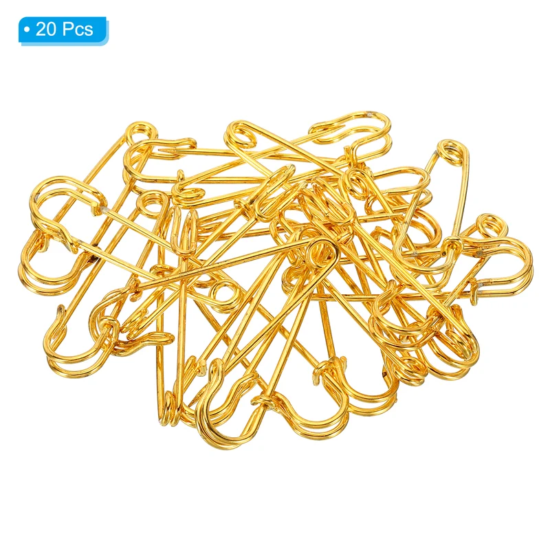 Safety Pins 1.97 Inch Large Metal Sewing Pins Gold Tone 20Pcs