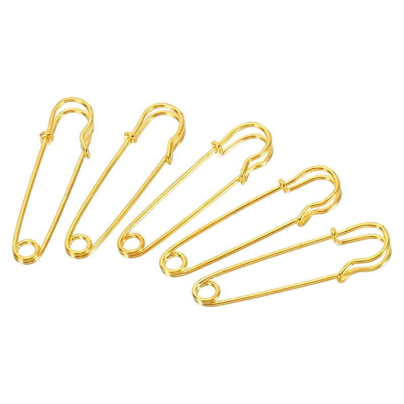 20Pcs Safety Pins 1.5 Inch Large Metal Sewing Pins Gold Tone