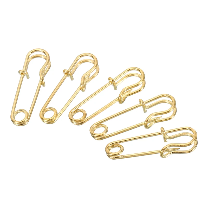 Safety Pins 1.06 Inch Large Metal Sewing Pins Gold Tone 50Pcs