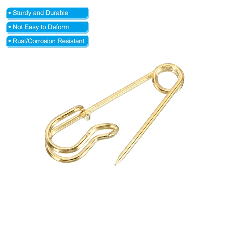 20Pcs Safety Pins 1.06 Inch Large Metal Sewing Pins Gold Tone