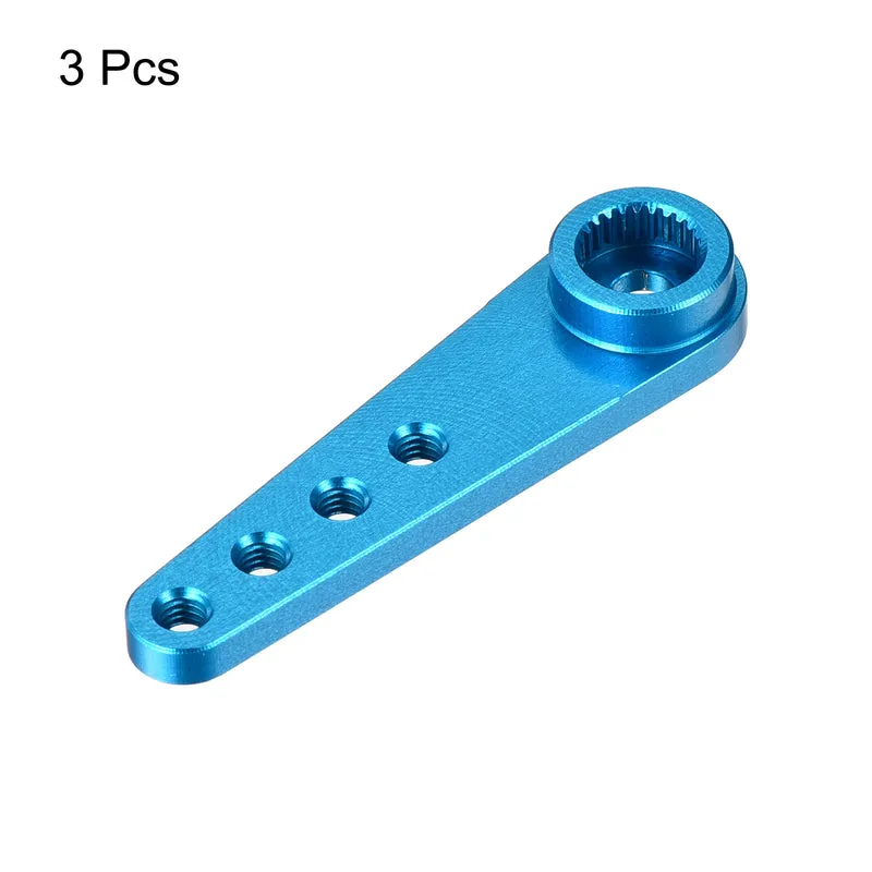 3 Pcs Aluminum Servo Horn Long 24T Steering Arm 37mm Length Blue