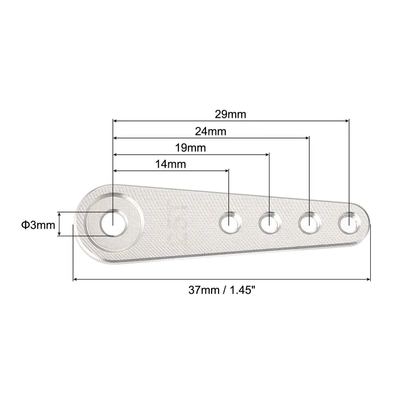 6 Pcs Aluminum Servo Horn Long 25T Steering Arm 37mm Length Silver