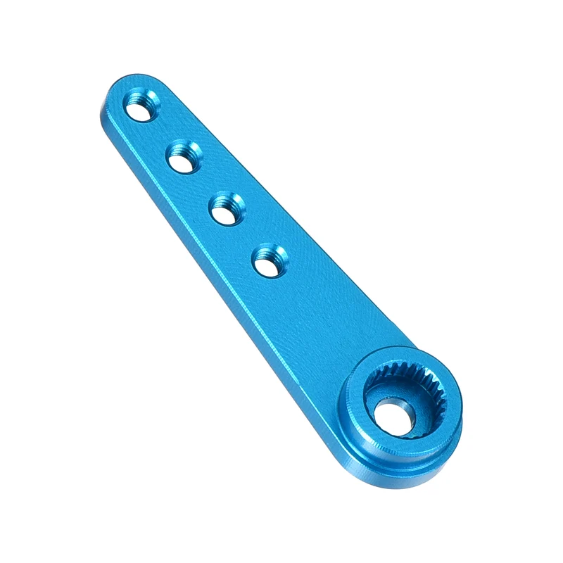 6 Pcs Aluminum Servo Horn Long 25T Steering Arm 37mm Length Blue