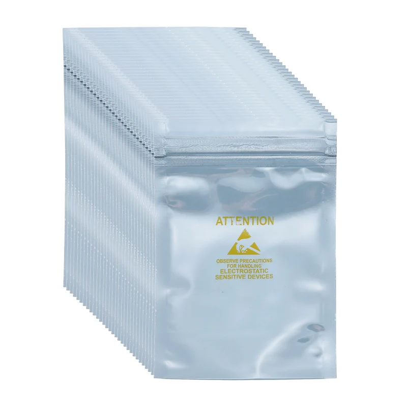 100 Pcs Anti Static Shielding Bag 3.1" x 4.7" Resealable ESD Bags, Silver Gray