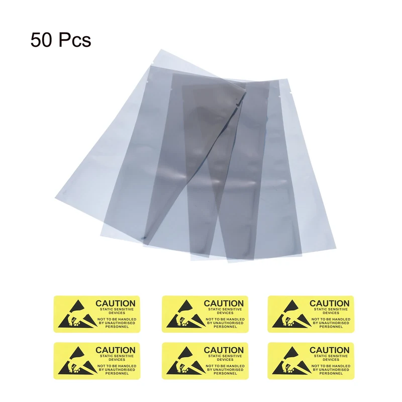 Anti Static Bags Shielding Bag 50pcs 4x8inch(10x20cm) Open Top with Labels