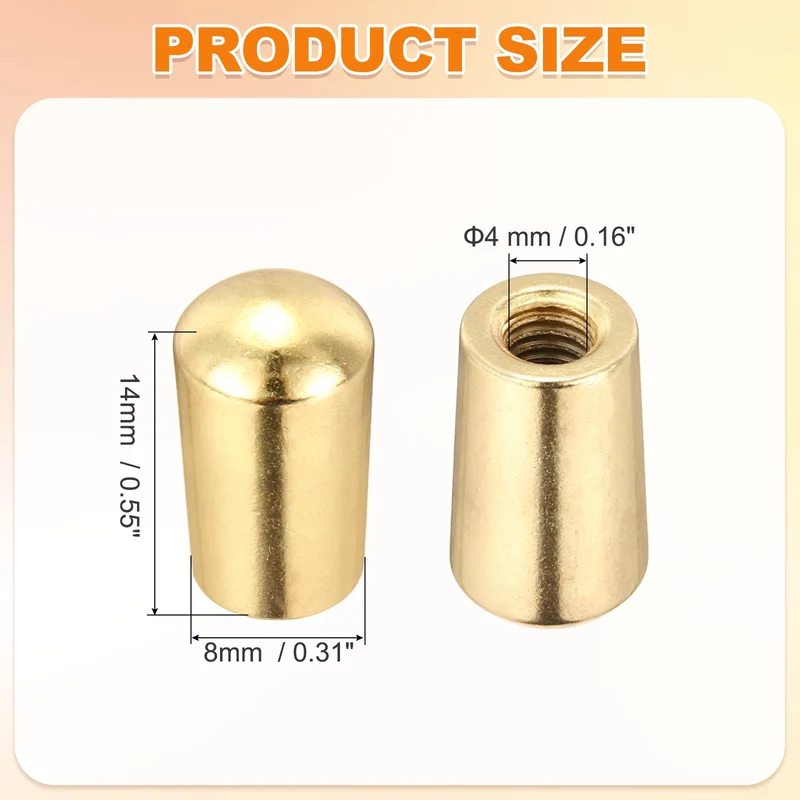 3 Way Guitar Toggle Switch Tip M4 Brass Threaded Gold