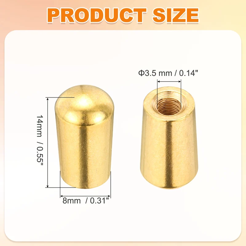 3 Way Guitar Toggle Switch Tip M3.5 Brass Threaded Gold