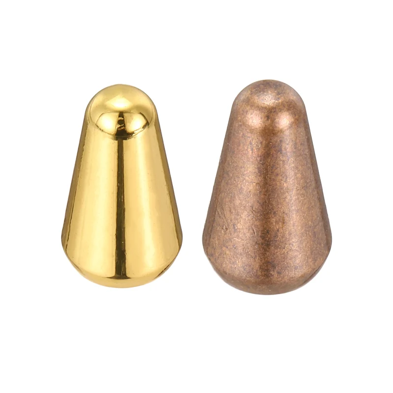 Guitar Toggle Switch Tip 3/5 Way Brass Cross Slot Gold/Red Copper 2Pcs