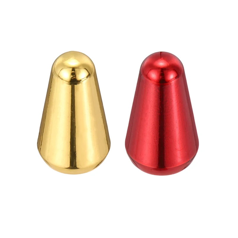Guitar Toggle Switch Tip 3/5 Way Brass Cross Slot Gold/Red 2Pcs