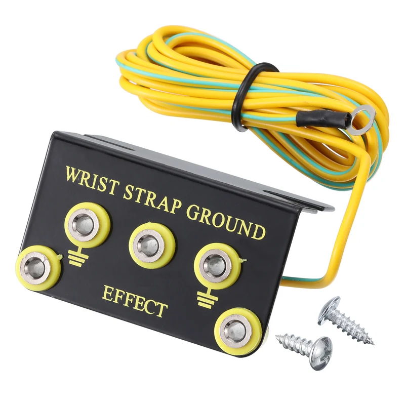 ESD Anti Static Grounding Socket L Shaped ESD Ground Socket Connector 5 Hole for Wrist Strap Grounding
