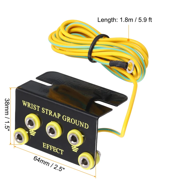 ESD Anti Static Grounding Socket L Shaped ESD Ground Socket Connector 5 Hole for Wrist Strap Grounding