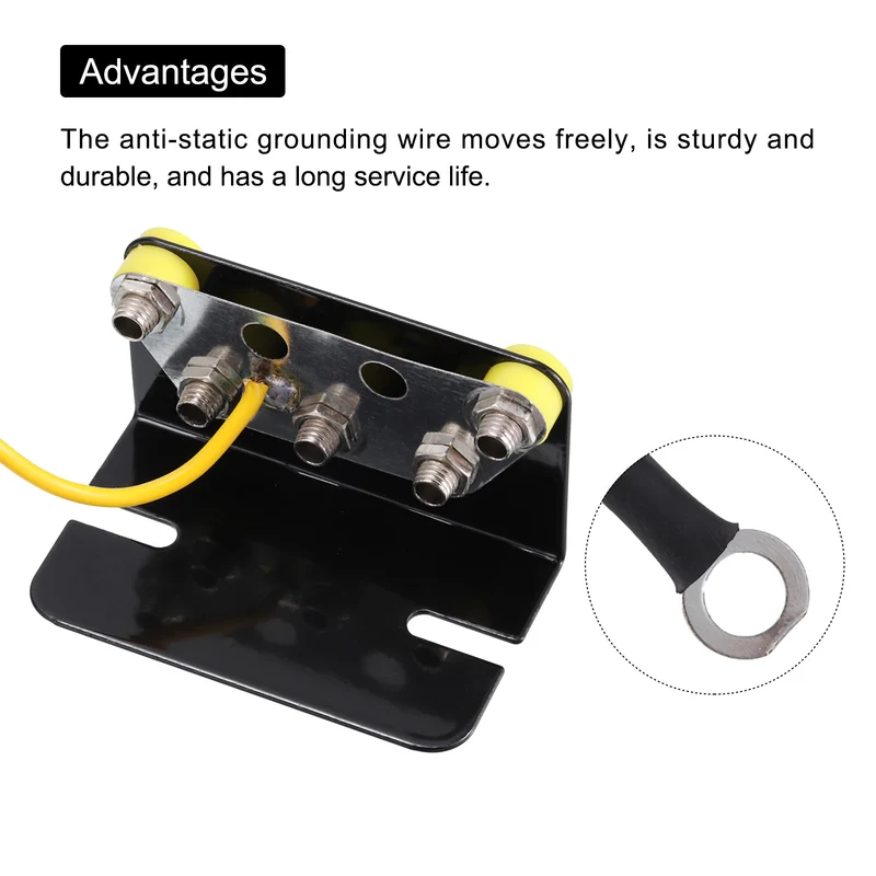 ESD Anti Static Grounding Socket L Shaped ESD Ground Socket Connector 5 Hole for Wrist Strap Grounding