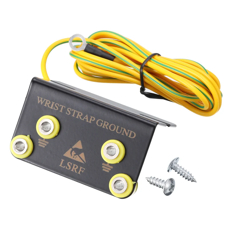 ESD Anti Static Grounding Socket L Shaped ESD Ground Socket Connector 4 Hole for Wrist Strap Grounding
