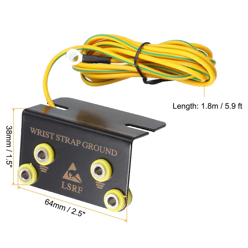 ESD Anti Static Grounding Socket L Shaped ESD Ground Socket Connector 4 Hole for Wrist Strap Grounding