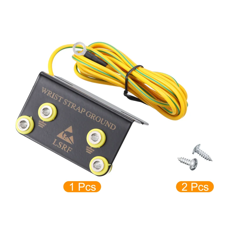 ESD Anti Static Grounding Socket L Shaped ESD Ground Socket Connector 4 Hole for Wrist Strap Grounding