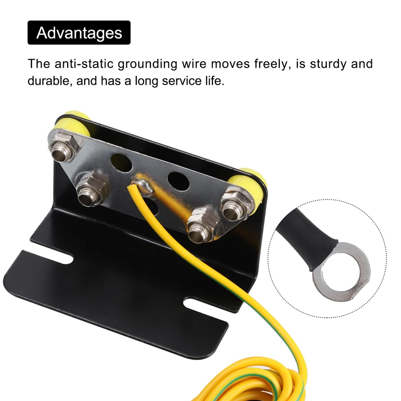 ESD Anti Static Grounding Socket L Shaped ESD Ground Socket Connector 4 Hole for Wrist Strap Grounding