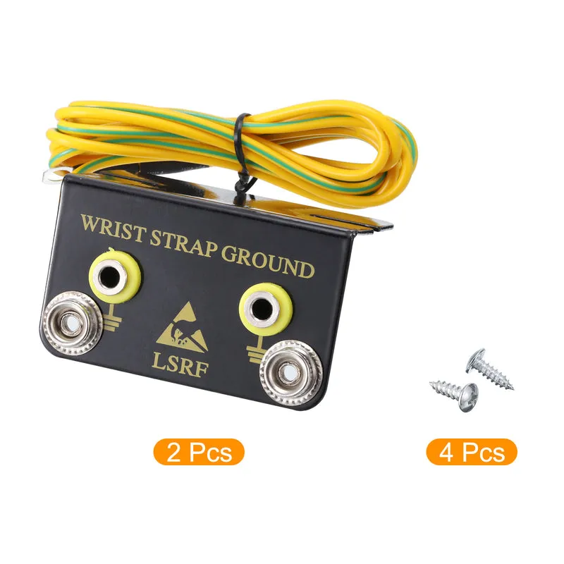 ESD Anti Static Grounding Socket L Shaped ESD Ground Socket Connector 2 Hole for Wrist Strap Grounding, Pack of 2