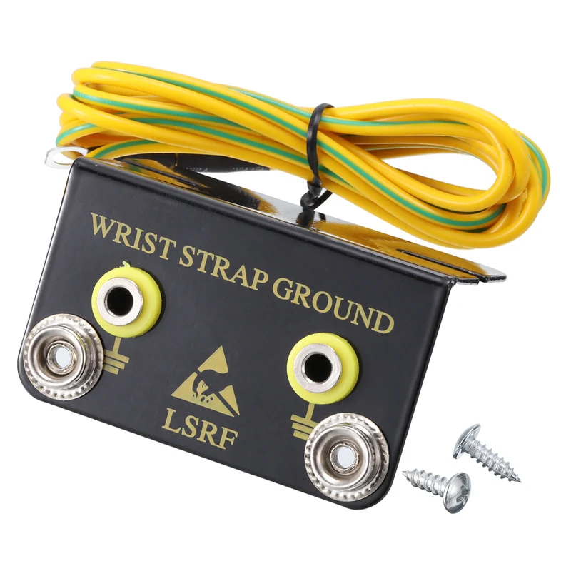 ESD Anti Static Grounding Socket L Shaped ESD Ground Socket Connector 2 Hole for Wrist Strap Grounding