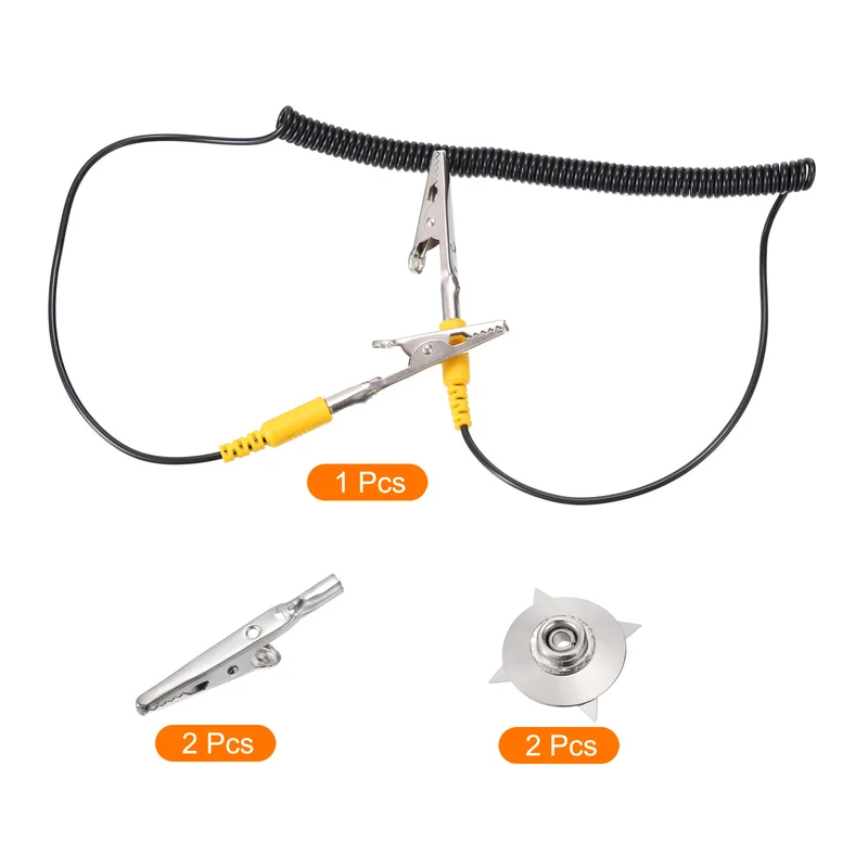 ESD Anti Static Ground Cable ESD Grounding Cord with Alligator Clip Claw for Eliminate Conductor Electrostatic