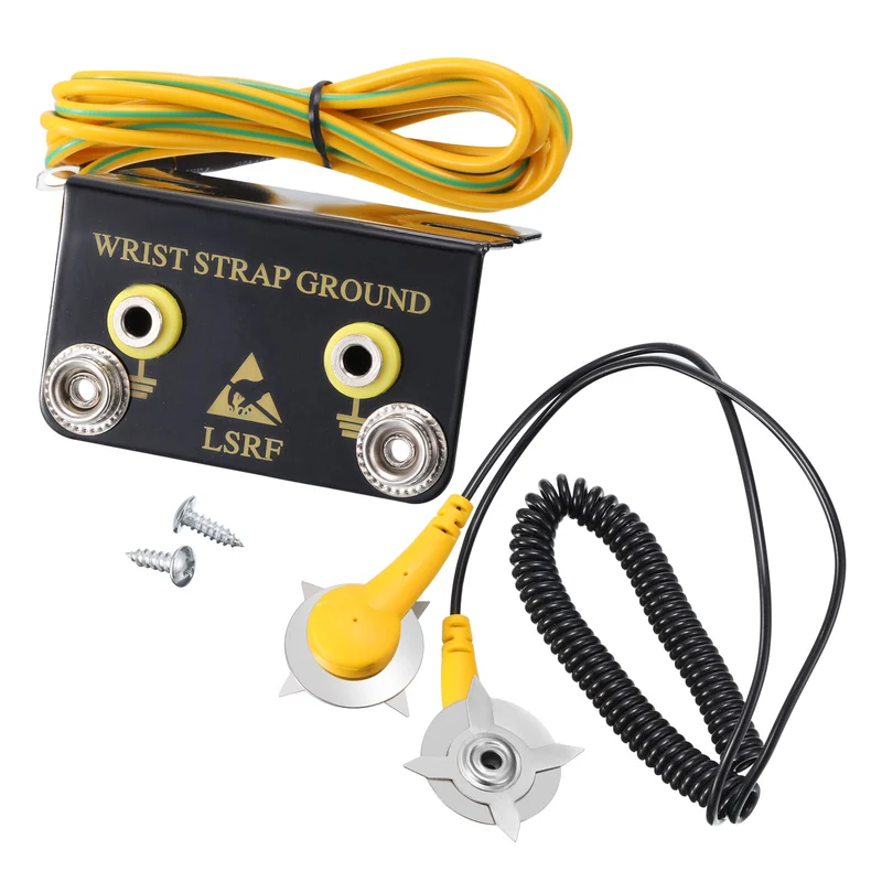ESD Grounding Socket L-Shaped ESD Cable Ground Socket for Wrist Strap Grounding
