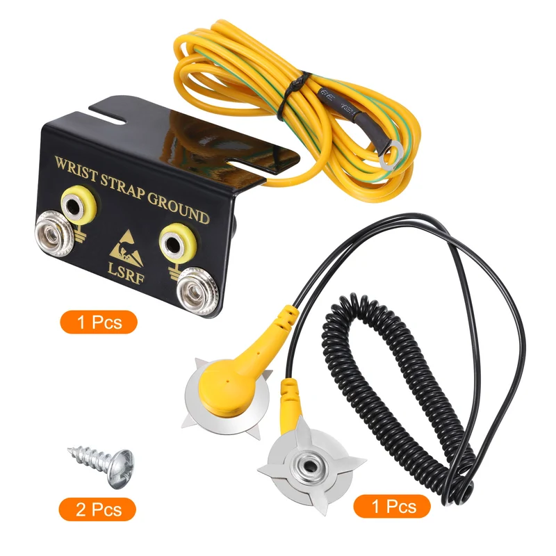 ESD Grounding Socket L-Shaped ESD Cable Ground Socket for Wrist Strap Grounding
