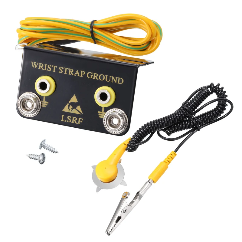 ESD Ground Socket L Shaped ESD Cable Ground Socket for Wrist Strap Grounding Table Mat