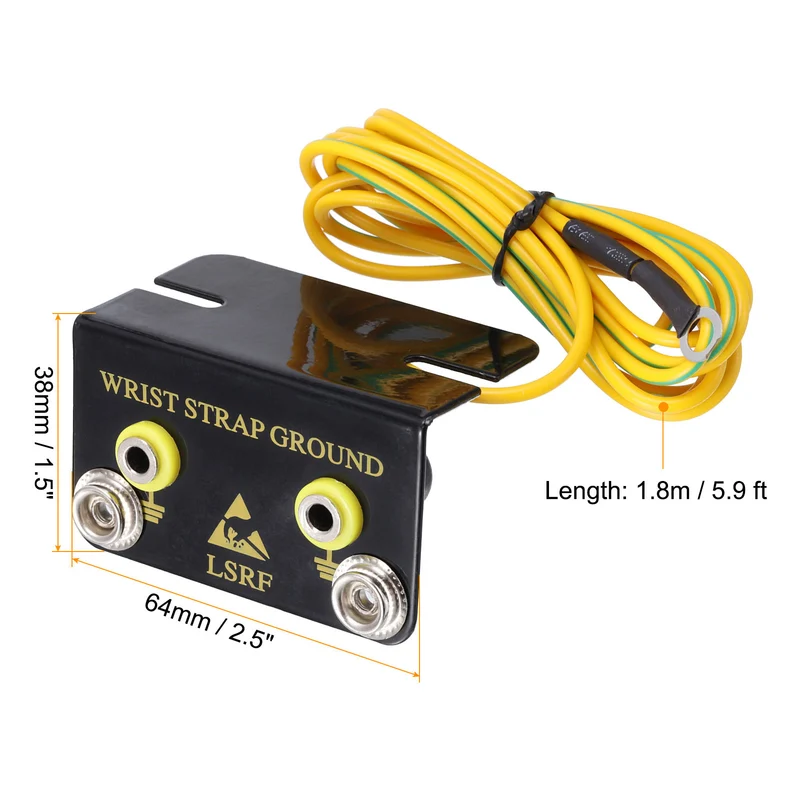 ESD Anti Static Grounding Socket L-Shaped ESD Ground Connector, for Wrist Strap Grounding