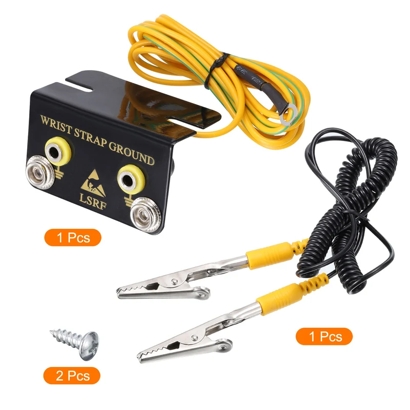 ESD Anti Static Grounding Socket L-Shaped ESD Ground Connector, for Wrist Strap Grounding